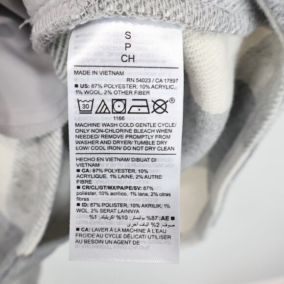 Old Navy Women's Oversized Plaid Button Down Shacket Grey White Size Small NWT - Picture 8 of 9